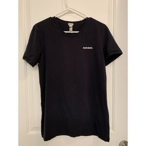 Vintage Diesel Logo T Shirt Women's Medium Black Y2K Grunge Indie Sleaze Unisex